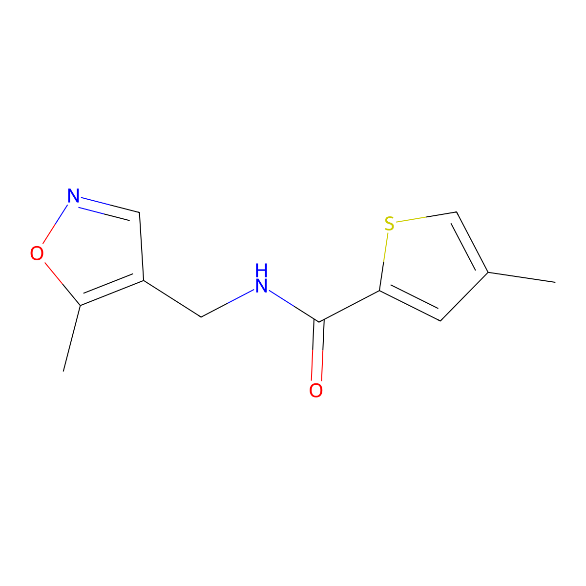 4-methyl-N-((5-methylisoxazol-4-yl)methyl)thiophene-2-carboxamide molecular structure, CAS 2034545-77-0