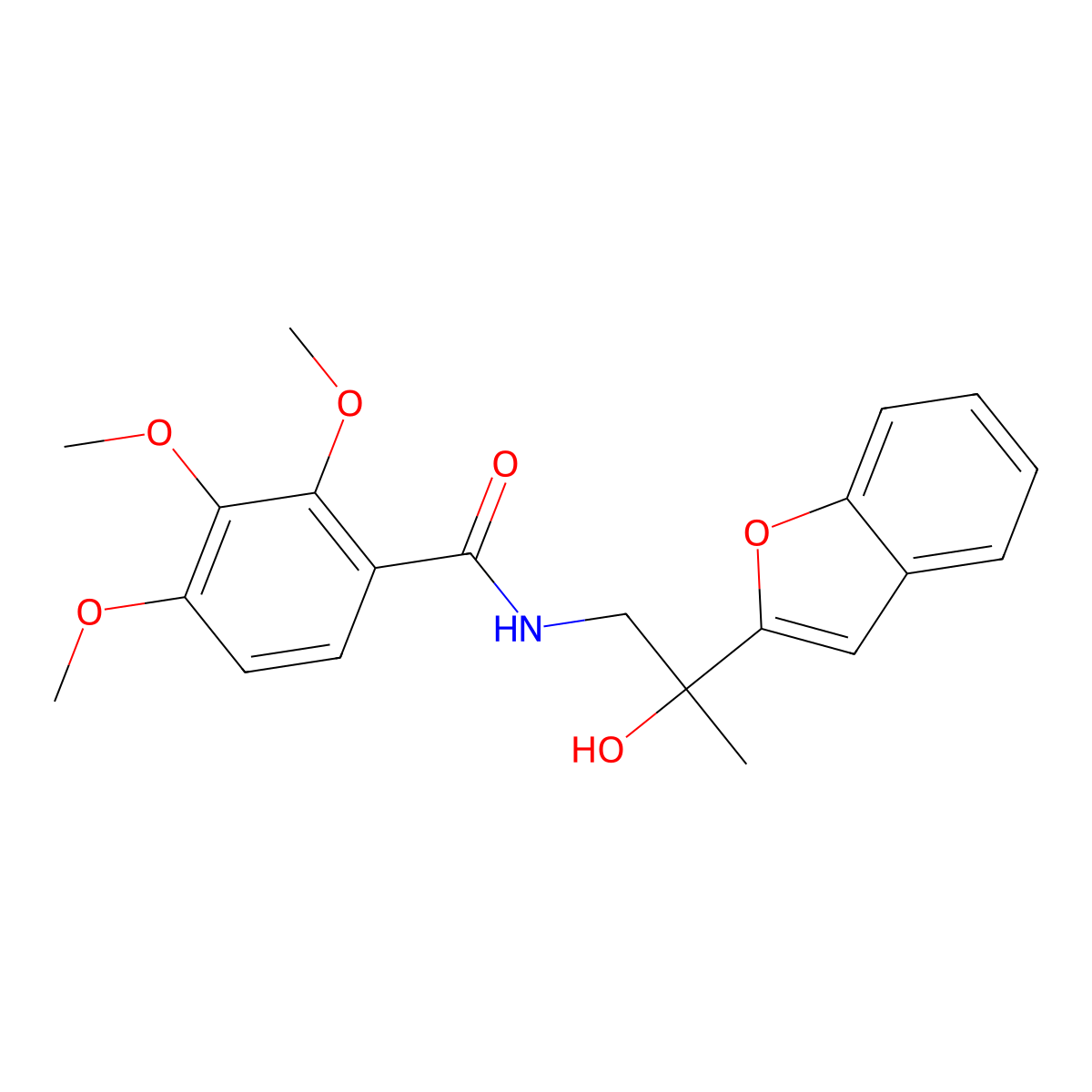 N-(2-(benzofuran-2-yl)-2-hydroxypropyl)-2,3,4-trimethoxybenzamide molecular structure, CAS 2034545-80-5