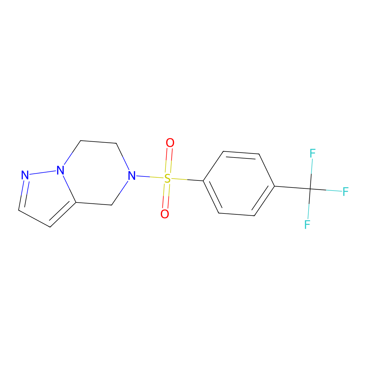 5-((4-(Trifluoromethyl)phenyl)sulfonyl)-4,5,6,7-tetrahydropyrazolo[1,5-a]pyrazine molecular structure, CAS 2034545-81-6