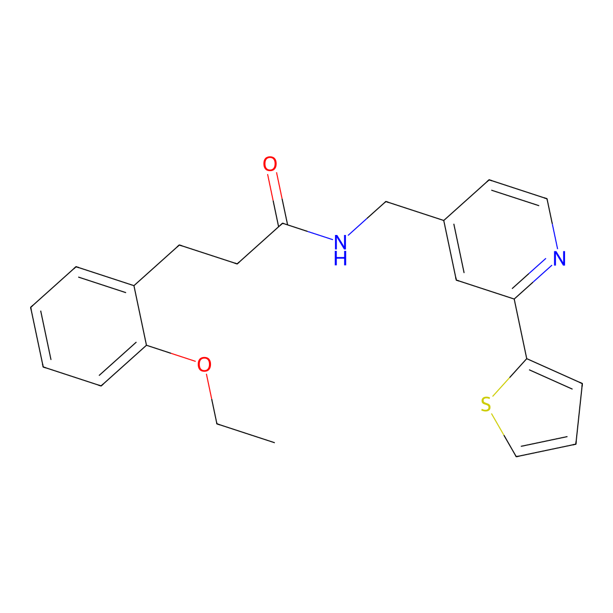 3-(2-ethoxyphenyl)-N-((2-(thiophen-2-yl)pyridin-4-yl)methyl)propanamide molecular structure, CAS 2034545-90-7