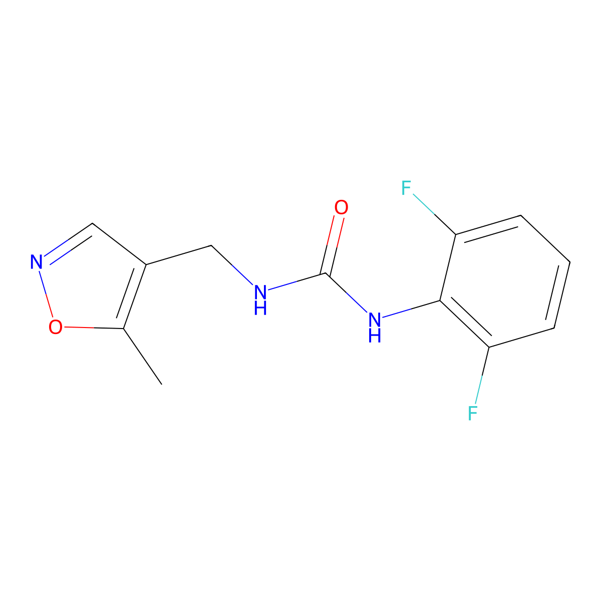 1-(2,6-Difluorophenyl)-3-((5-methylisoxazol-4-yl)methyl)urea molecular structure, CAS 2034545-94-1