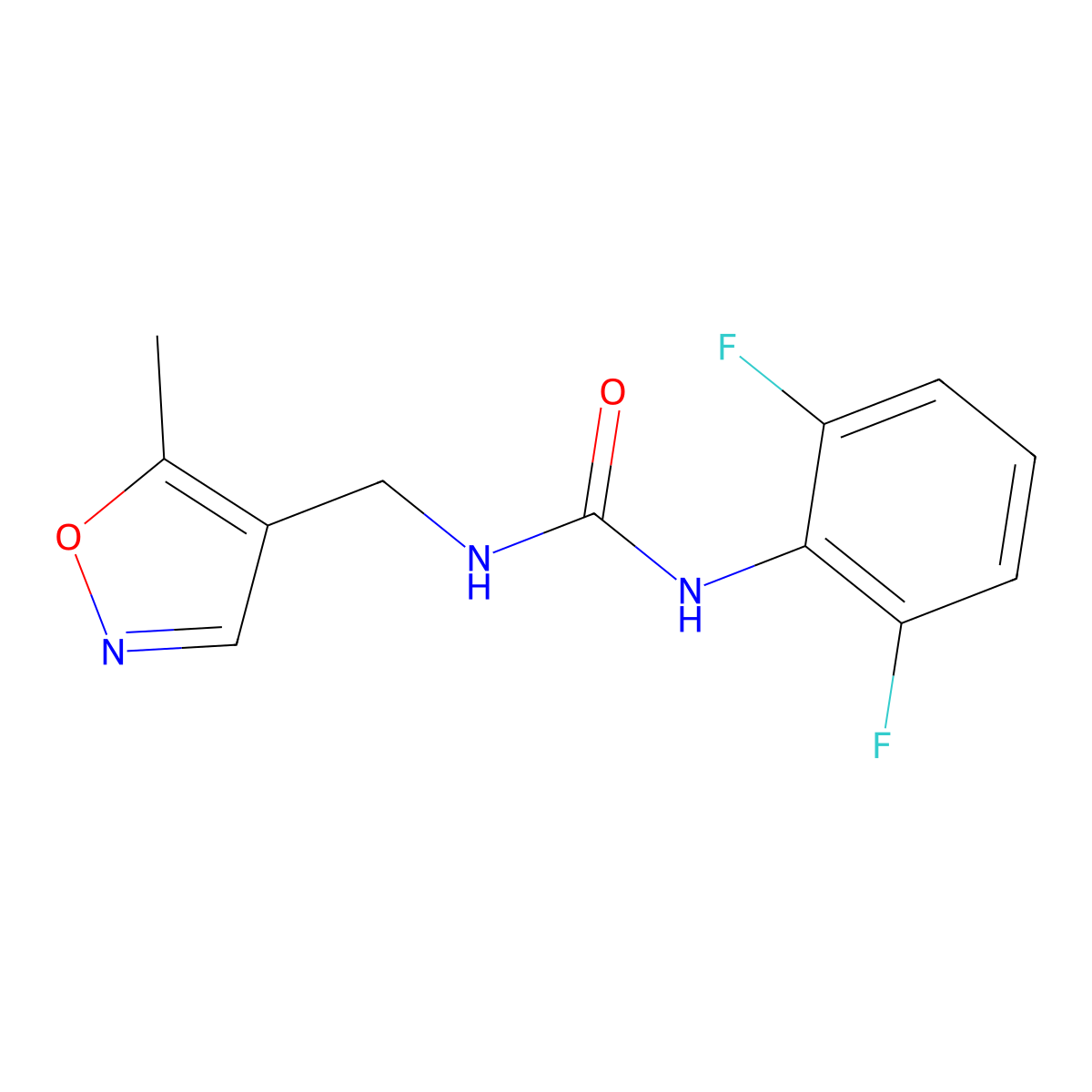 1-(2,6-Difluorophenyl)-3-((5-methylisoxazol-4-yl)methyl)urea molecular structure, CAS 2034545-94-1