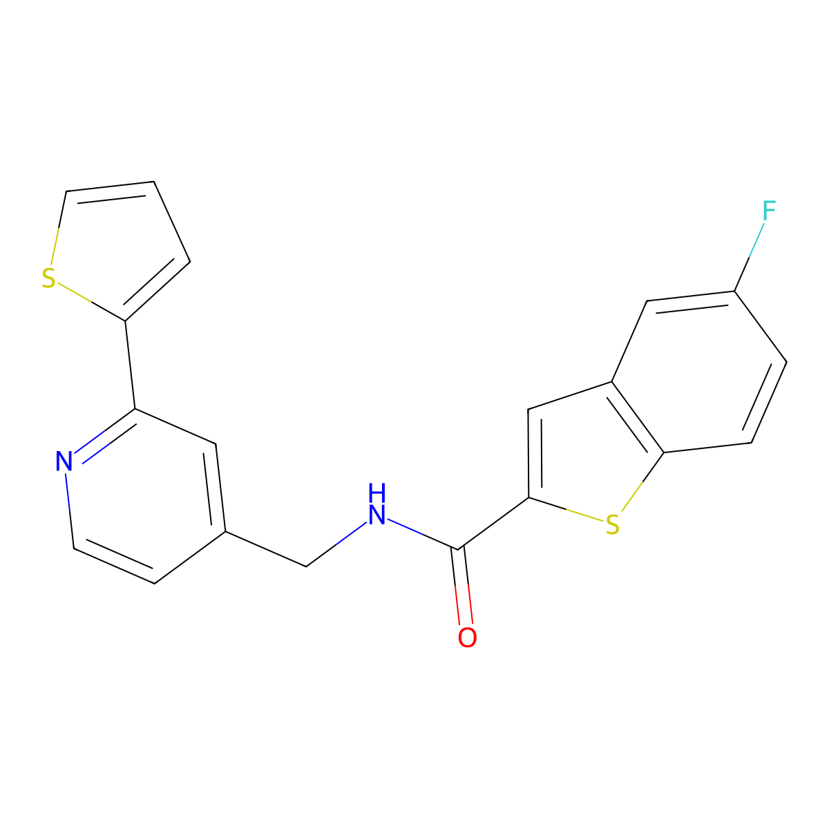 5-fluoro-N-((2-(thiophen-2-yl)pyridin-4-yl)methyl)benzo[b]thiophene-2-carboxamide molecular structure, CAS 2034545-96-3