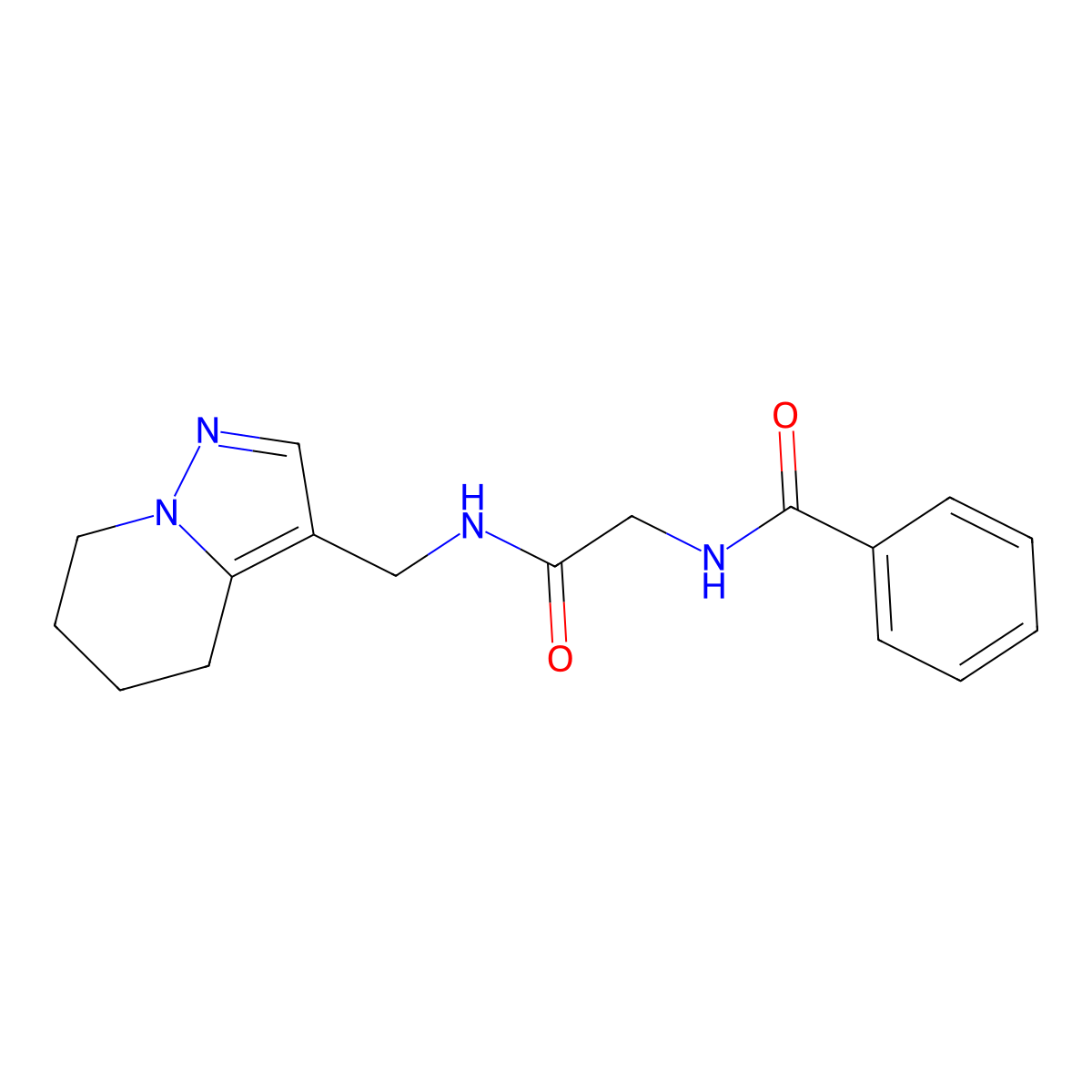 N-(2-oxo-2-(((4,5,6,7-tetrahydropyrazolo[1,5-a]pyridin-3-yl)methyl)amino)ethyl)benzamide molecular structure, CAS 2034545-98-5