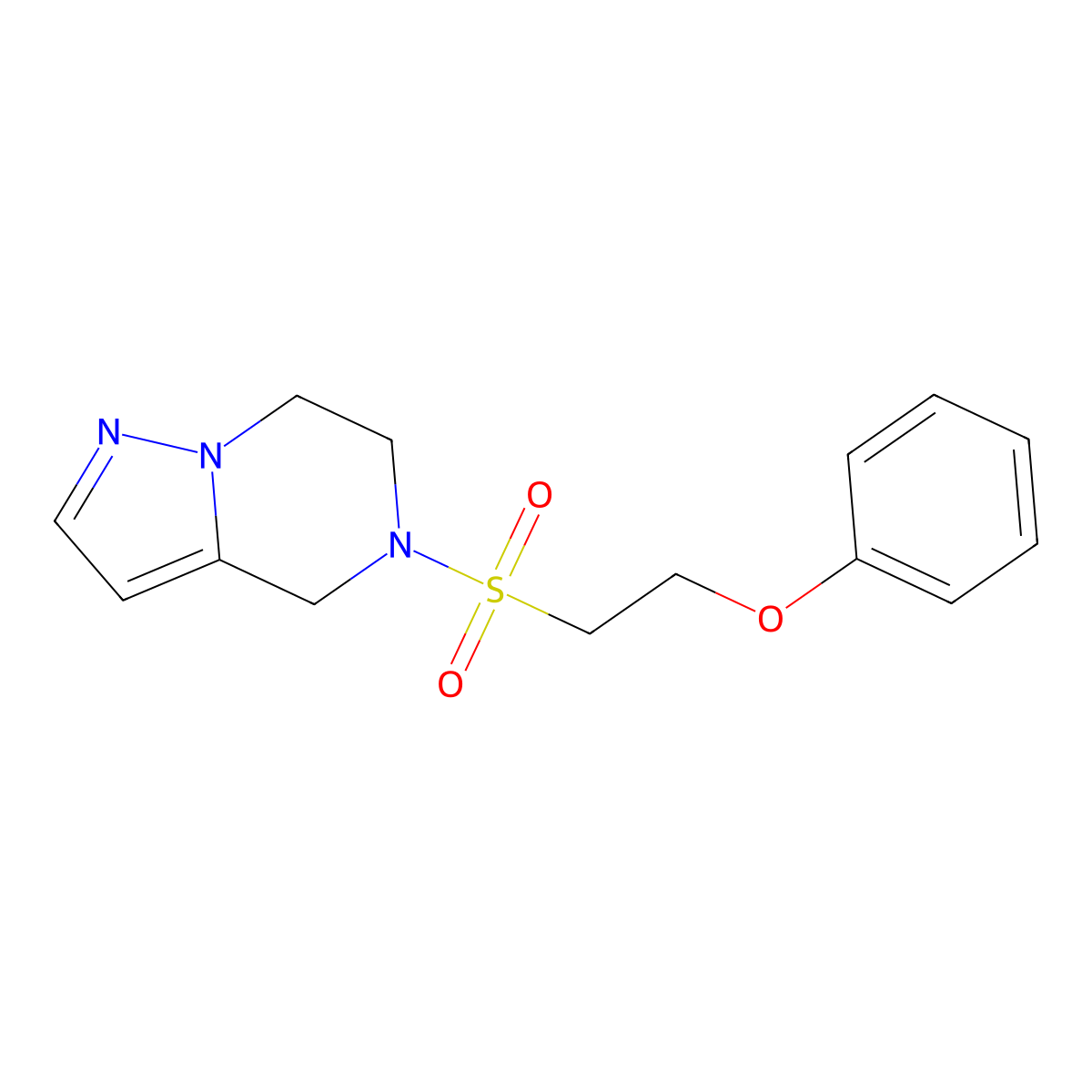 5-((2-Phenoxyethyl)sulfonyl)-4,5,6,7-tetrahydropyrazolo[1,5-a]pyrazine molecular structure, CAS 2034545-99-6