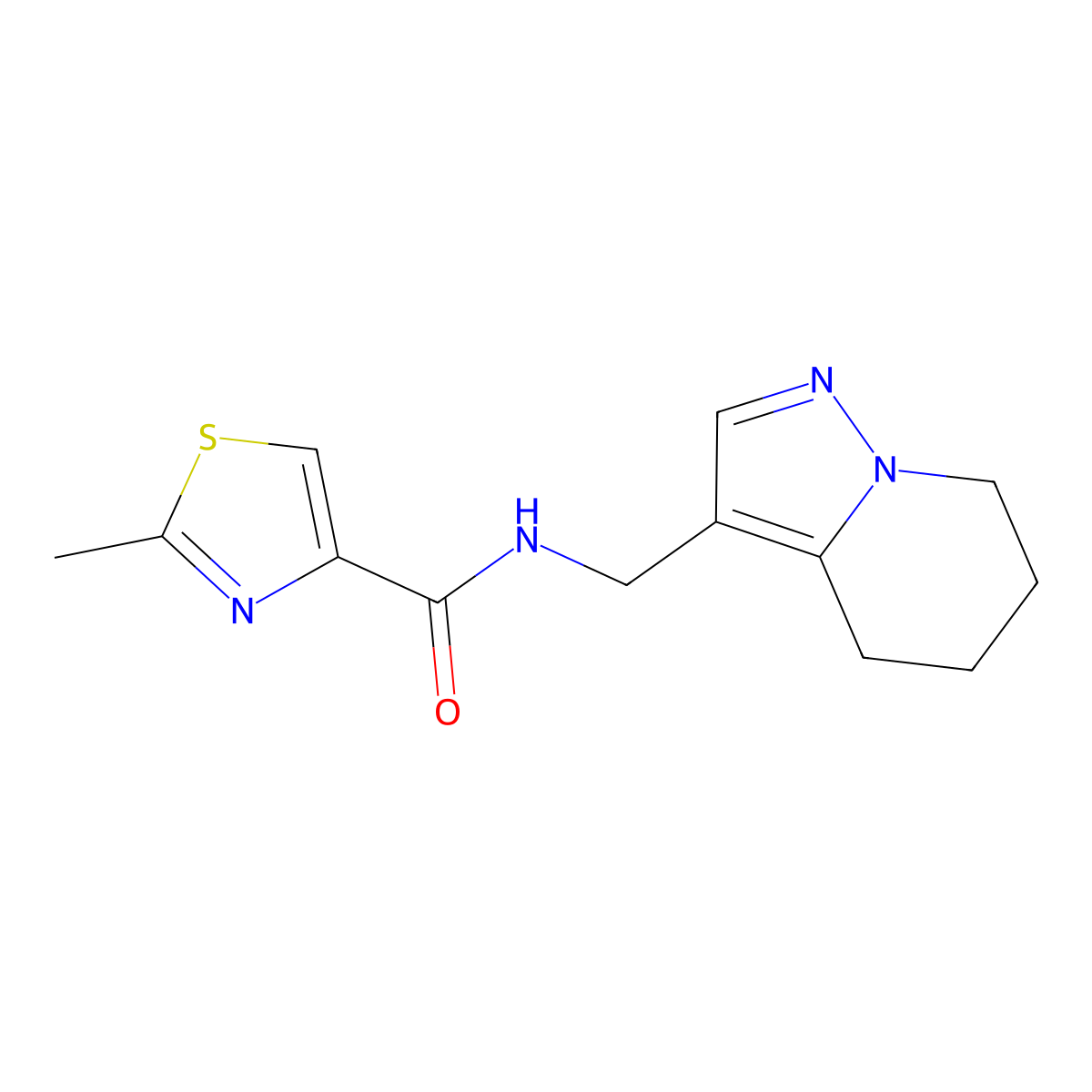 2-methyl-N-((4,5,6,7-tetrahydropyrazolo[1,5-a]pyridin-3-yl)methyl)thiazole-4-carboxamide molecular structure, CAS 2034546-07-9
