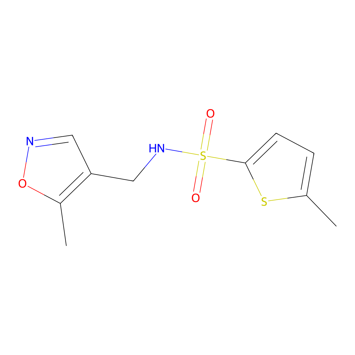 5-methyl-N-((5-methylisoxazol-4-yl)methyl)thiophene-2-sulfonamide molecular structure, CAS 2034546-10-4