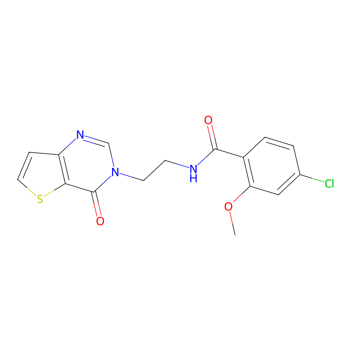 4-chloro-2-methoxy-N-(2-(4-oxothieno[3,2-d]pyrimidin-3(4H)-yl)ethyl)benzamide molecular structure, CAS 2034546-17-1