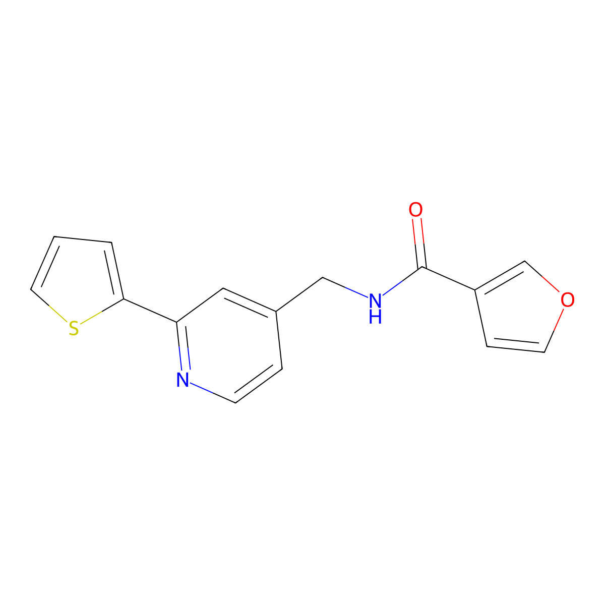 N-((2-(thiophen-2-yl)pyridin-4-yl)methyl)furan-3-carboxamide molecular structure, CAS 2034546-35-3