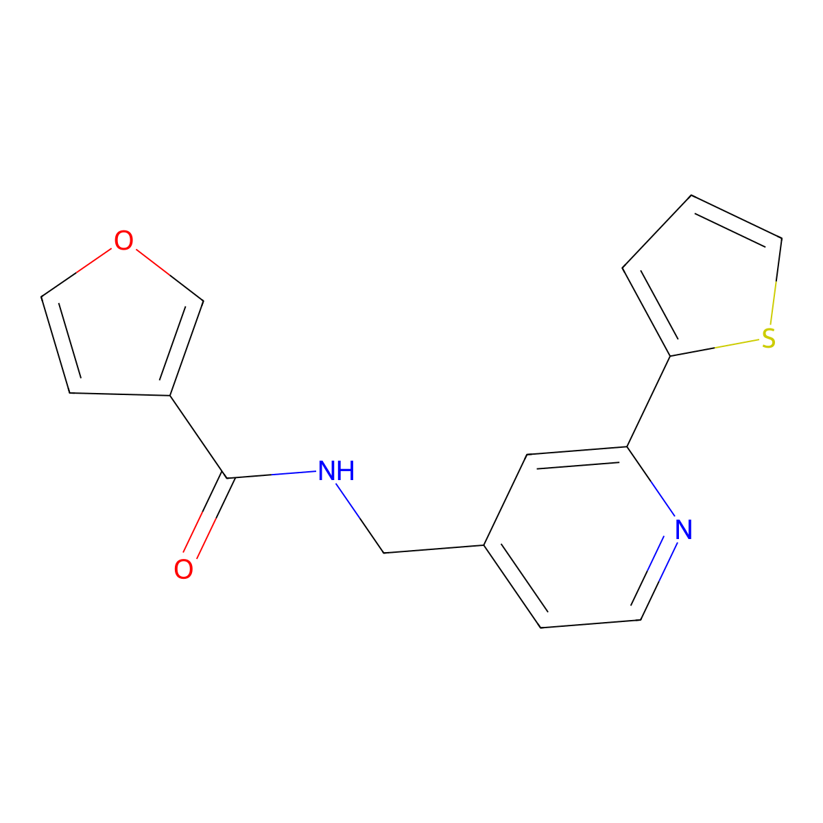 N-((2-(thiophen-2-yl)pyridin-4-yl)methyl)furan-3-carboxamide molecular structure, CAS 2034546-35-3