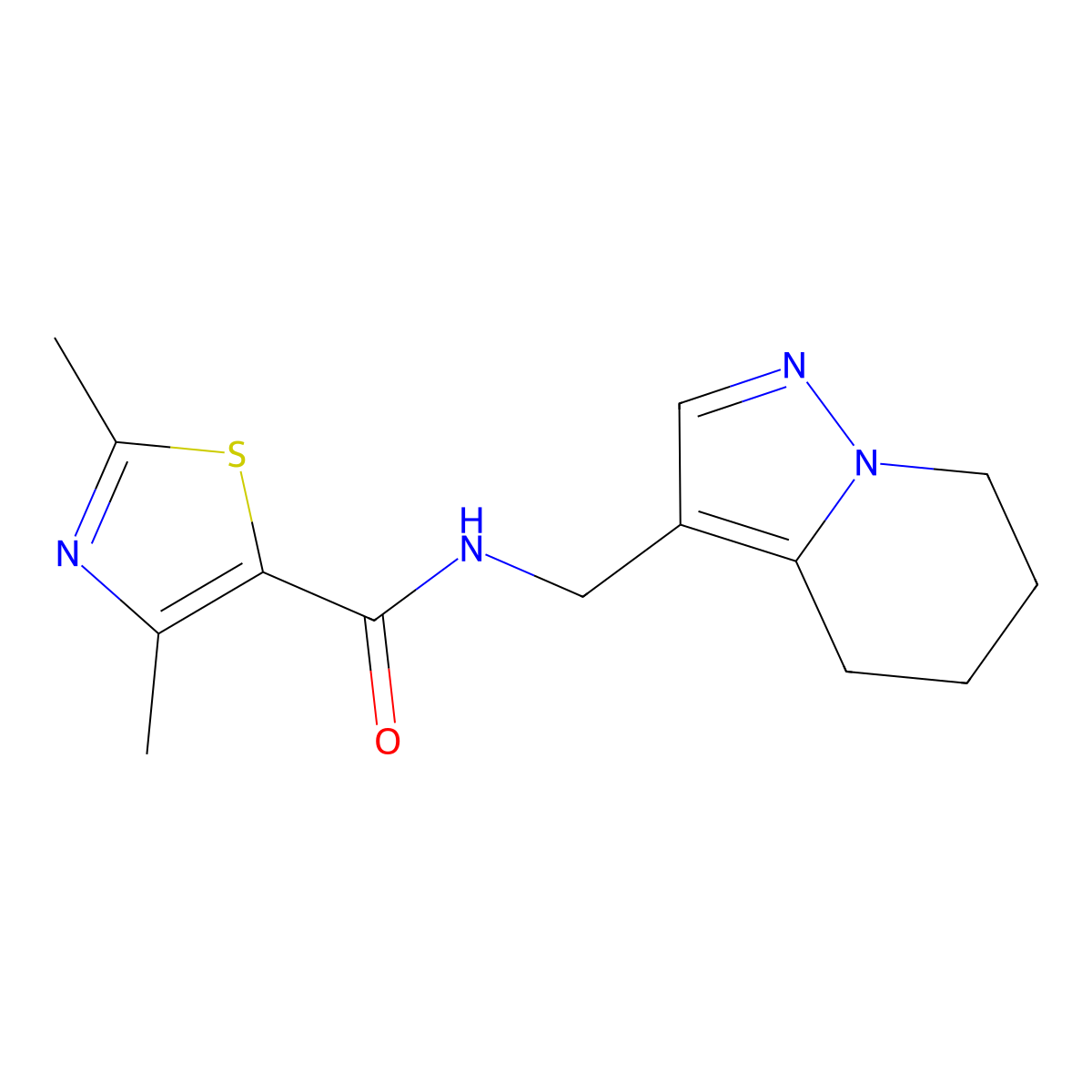 2,4-dimethyl-N-((4,5,6,7-tetrahydropyrazolo[1,5-a]pyridin-3-yl)methyl)thiazole-5-carboxamide molecular structure, CAS 2034546-36-4