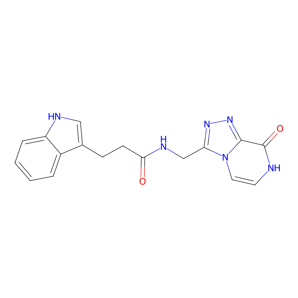N-({8-hydroxy-[1,2,4]triazolo[4,3-a]pyrazin-3-yl}methyl)-3-(1H-indol-3-yl)propanamide molecular structure, CAS 2034546-41-1
