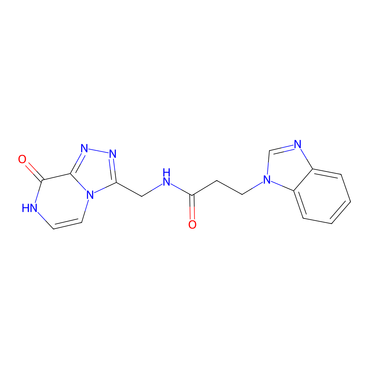 3-(1H-benzo[d]imidazol-1-yl)-N-((8-hydroxy-[1,2,4]triazolo[4,3-a]pyrazin-3-yl)methyl)propanamide molecular structure, CAS 2034546-48-8