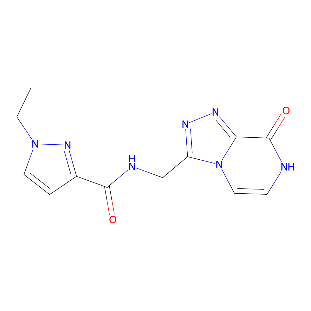 1-ethyl-N-({8-hydroxy-[1,2,4]triazolo[4,3-a]pyrazin-3-yl}methyl)-1H-pyrazole-3-carboxamide molecular structure, CAS 2034546-54-6
