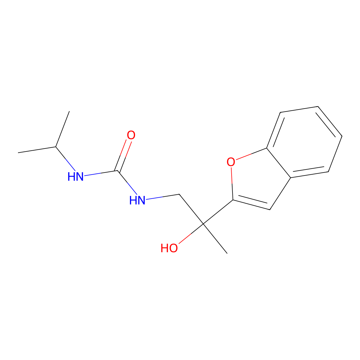 1-(2-(Benzofuran-2-yl)-2-hydroxypropyl)-3-isopropylurea molecular structure, CAS 2034546-66-0