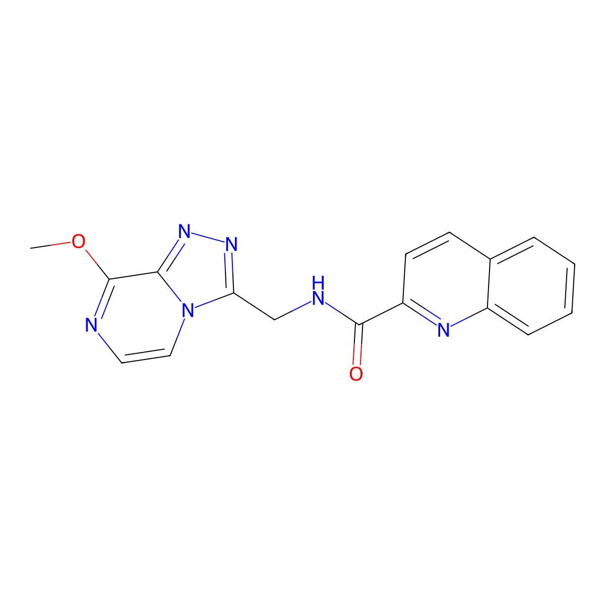N-({8-methoxy-[1,2,4]triazolo[4,3-a]pyrazin-3-yl}methyl)quinoline-2-carboxamide molecular structure, CAS 2034546-73-9