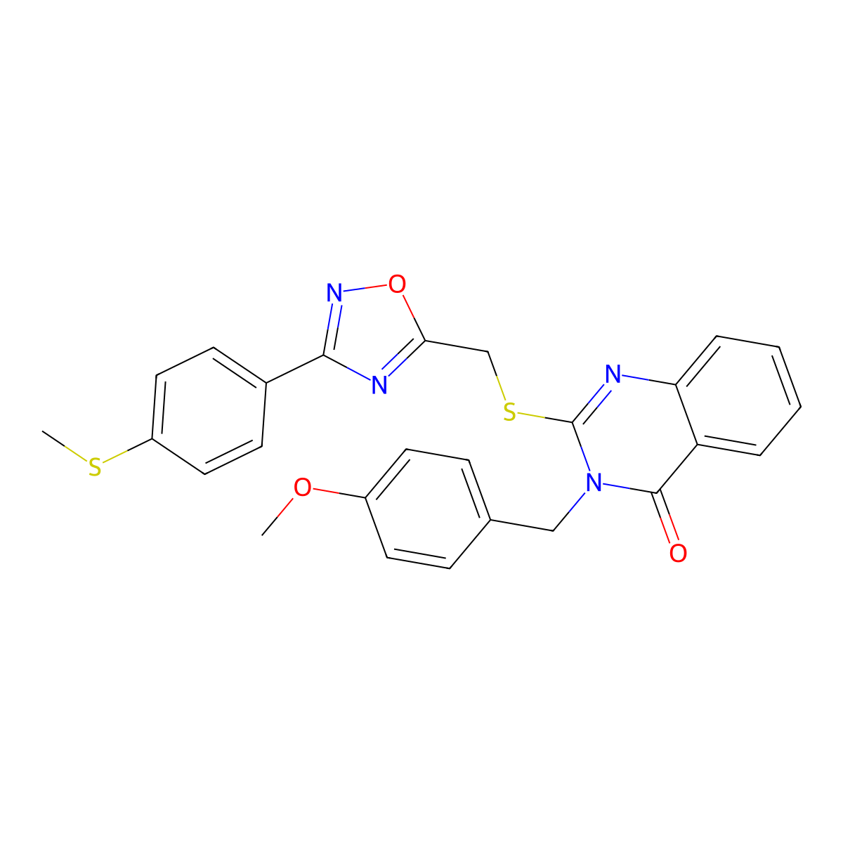 3-(4-methoxybenzyl)-2-(((3-(4-(methylthio)phenyl)-1,2,4-oxadiazol-5-yl)methyl)thio)quinazolin-4(3H)-one molecular structure, CAS 2034546-80-8