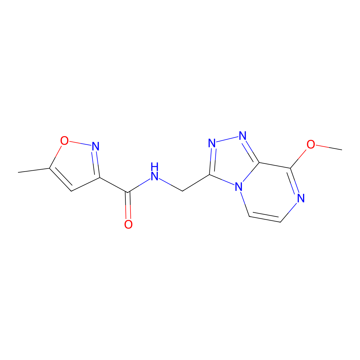 N-((8-methoxy-[1,2,4]triazolo[4,3-a]pyrazin-3-yl)methyl)-5-methylisoxazole-3-carboxamide molecular structure, CAS 2034546-84-2