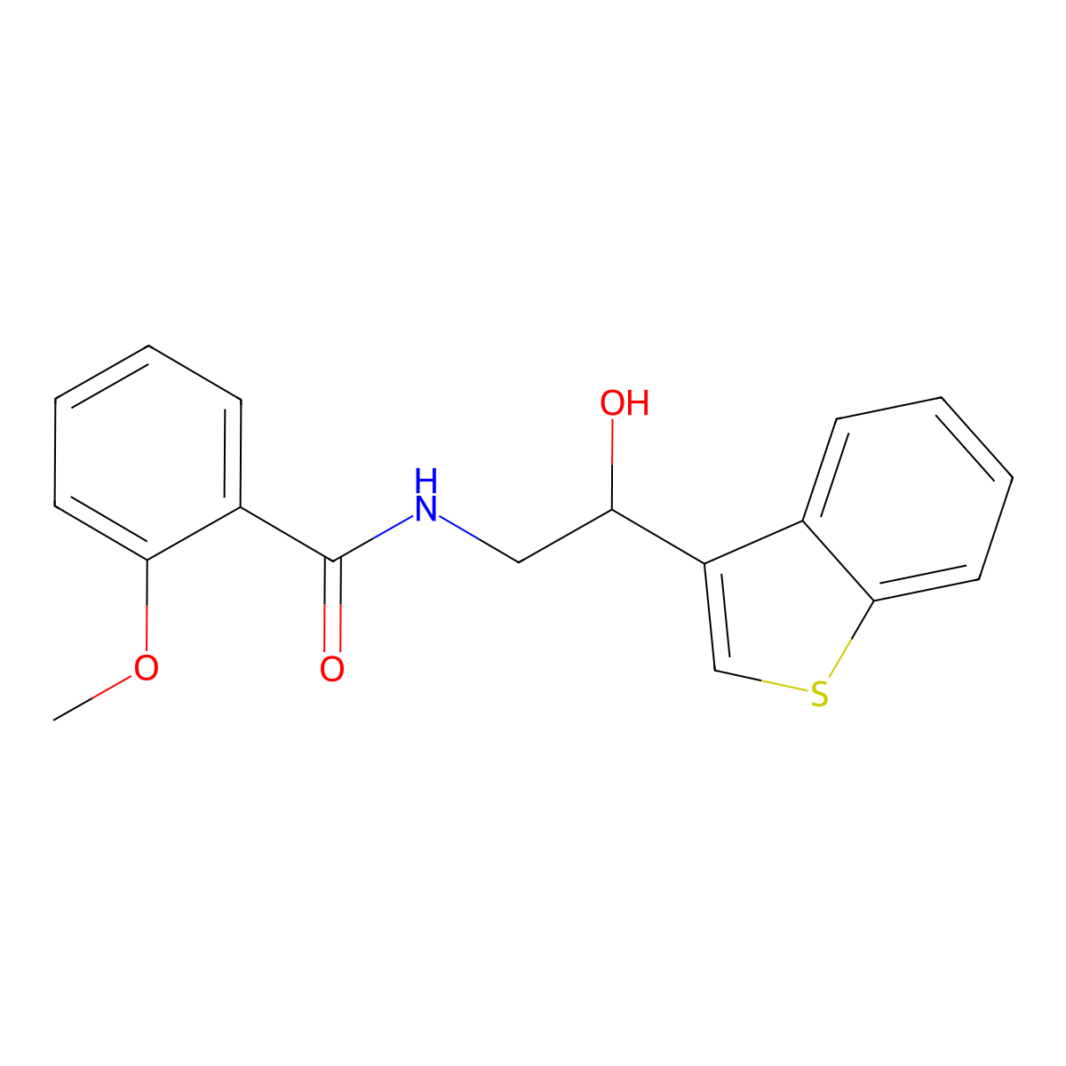 N-(2-(benzo[b]thiophen-3-yl)-2-hydroxyethyl)-2-methoxybenzamide molecular structure, CAS 2034547-14-1