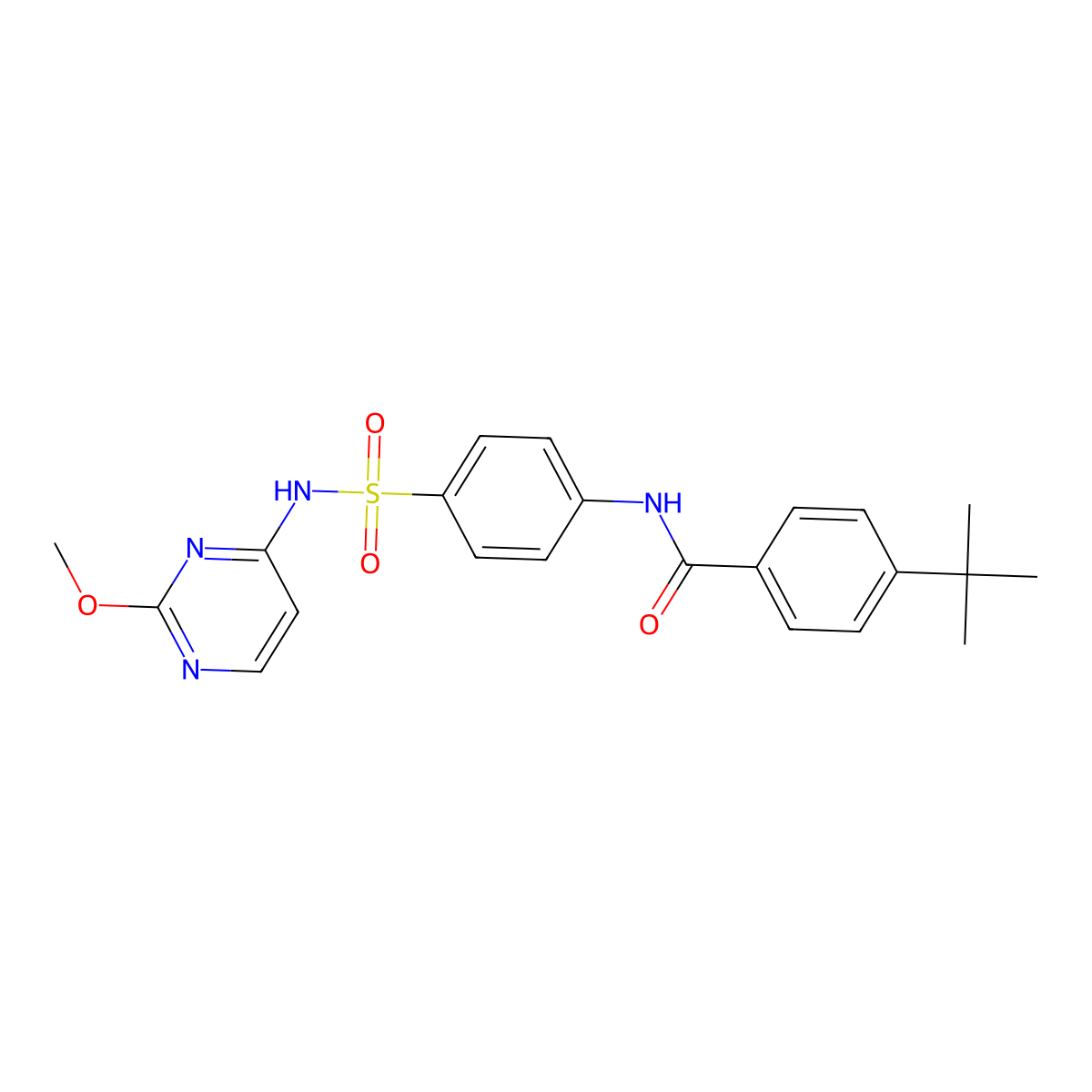 4-(tert-butyl)-N-(4-(N-(2-methoxypyrimidin-4-yl)sulfamoyl)phenyl)benzamide molecular structure, CAS 2034547-17-4