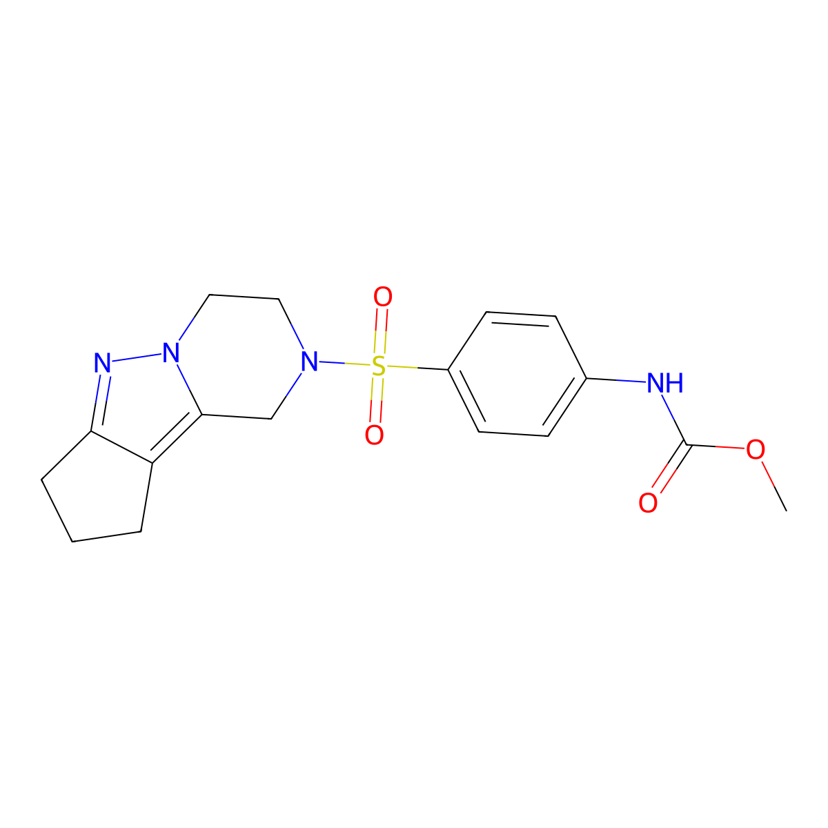 methyl N-(4-{7,8,11-triazatricyclo[6.4.0.0^{2,6}]dodeca-1,6-diene-11-sulfonyl}phenyl)carbamate molecular structure, CAS 2034547-19-6