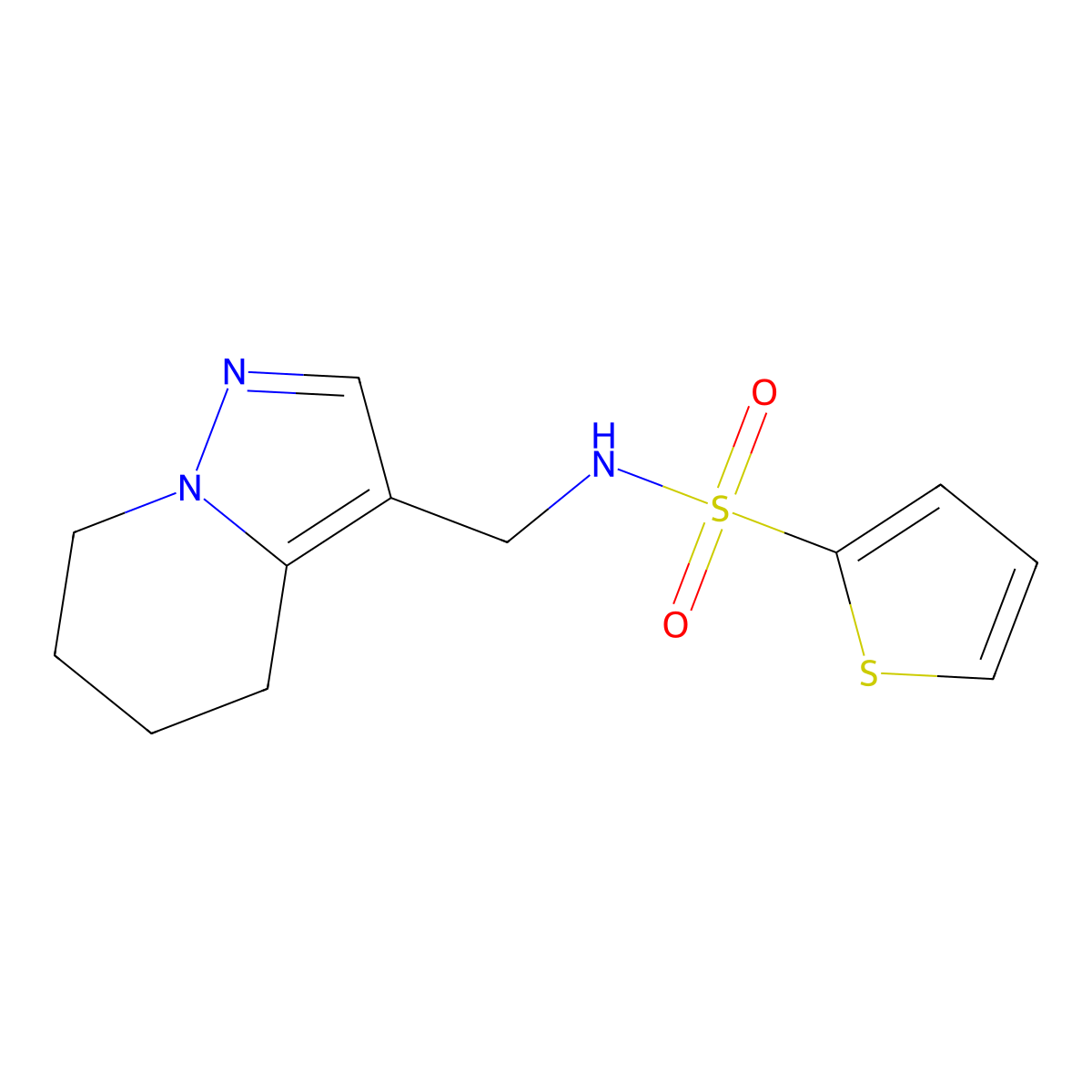 N-((4,5,6,7-tetrahydropyrazolo[1,5-a]pyridin-3-yl)methyl)thiophene-2-sulfonamide molecular structure, CAS 2034547-28-7