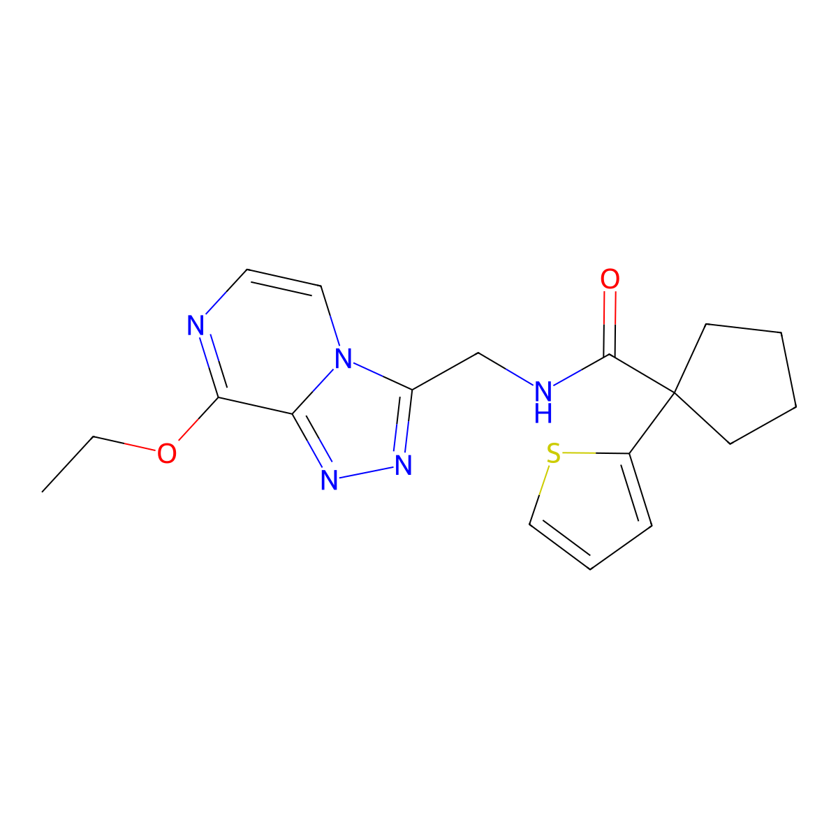 N-((8-ethoxy-[1,2,4]triazolo[4,3-a]pyrazin-3-yl)methyl)-1-(thiophen-2-yl)cyclopentanecarboxamide molecular structure, CAS 2034547-31-2