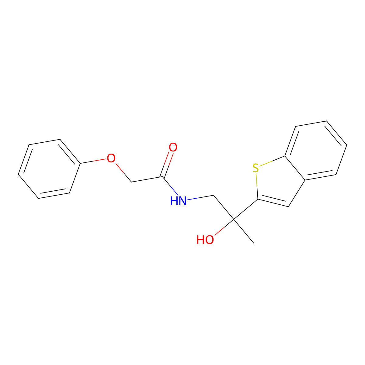 N-(2-(benzo[b]thiophen-2-yl)-2-hydroxypropyl)-2-phenoxyacetamide molecular structure, CAS 2034547-36-7