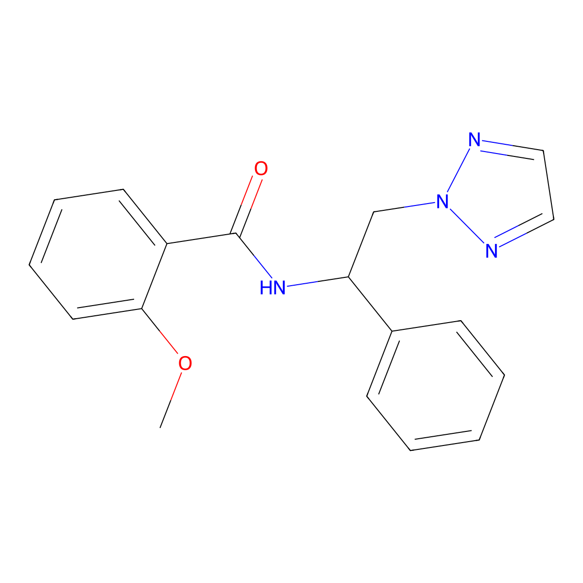 2-methoxy-N-(1-phenyl-2-(2H-1,2,3-triazol-2-yl)ethyl)benzamide molecular structure, CAS 2034547-45-8