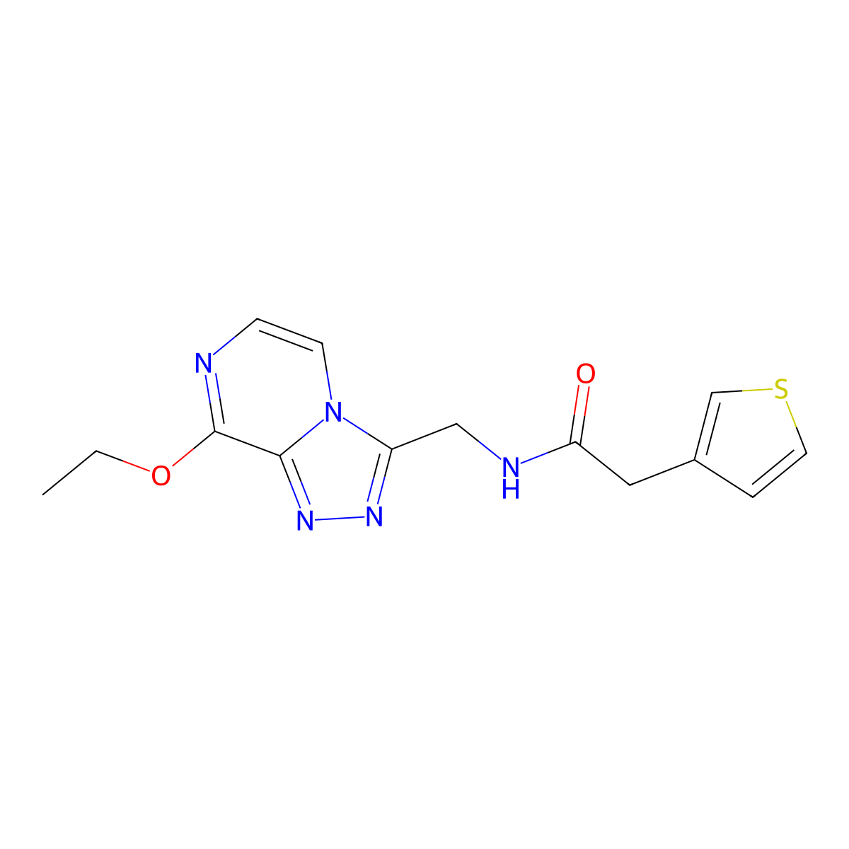 N-({8-ethoxy-[1,2,4]triazolo[4,3-a]pyrazin-3-yl}methyl)-2-(thiophen-3-yl)acetamide molecular structure, CAS 2034547-62-9