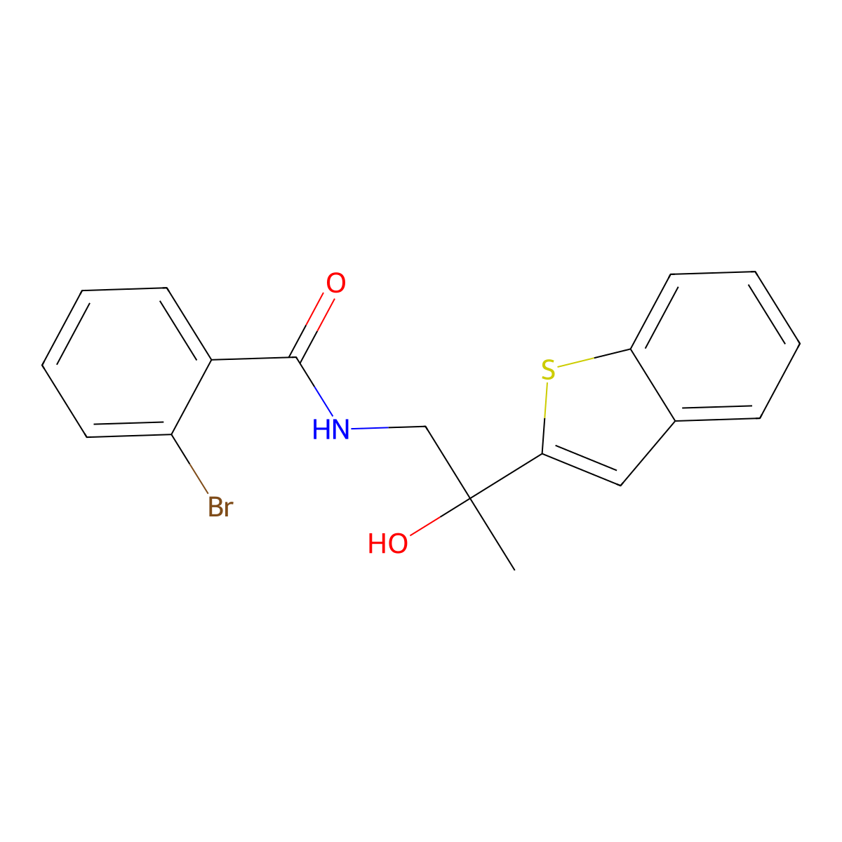N-(2-(benzo[b]thiophen-2-yl)-2-hydroxypropyl)-2-bromobenzamide molecular structure, CAS 2034547-65-2