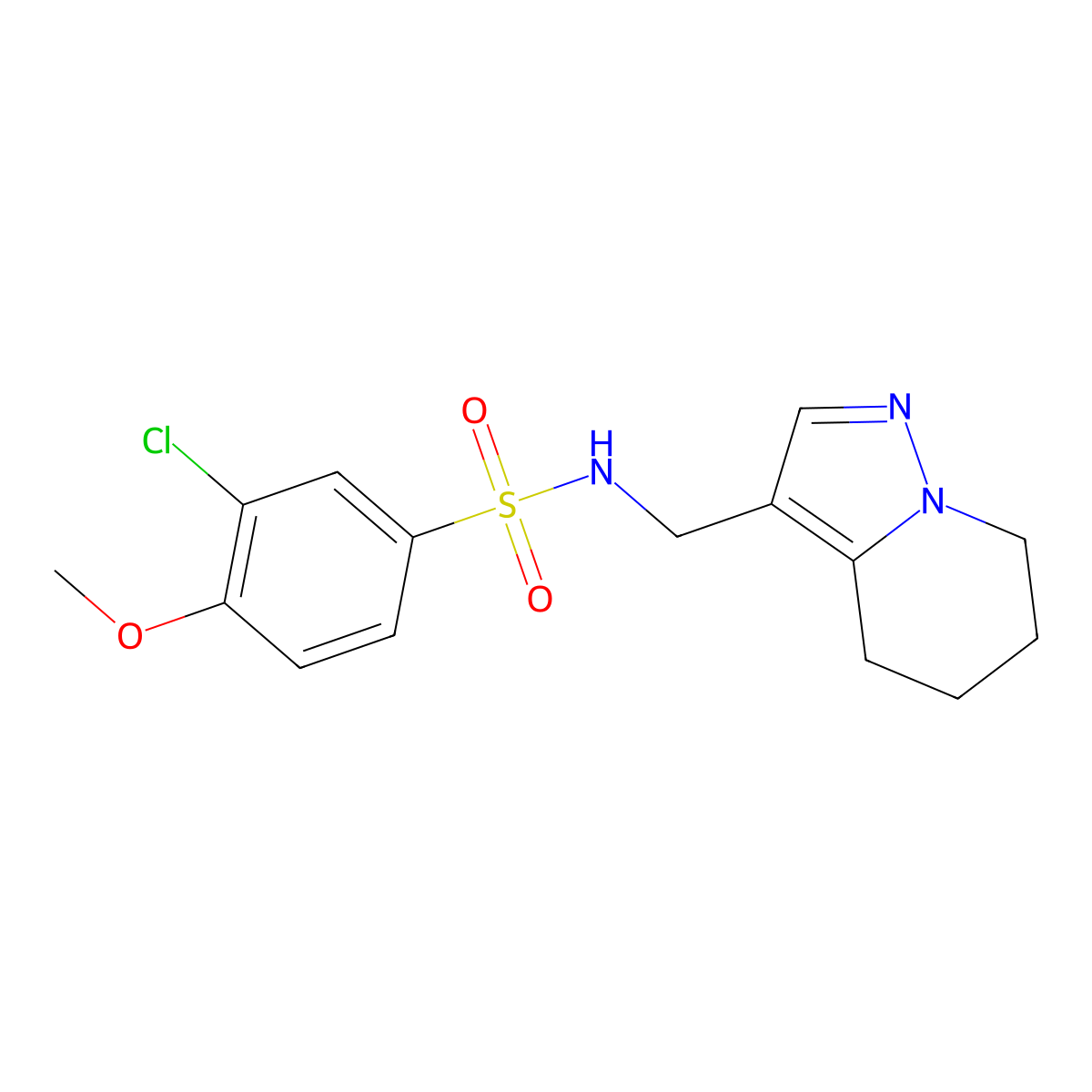 3-chloro-4-methoxy-N-((4,5,6,7-tetrahydropyrazolo[1,5-a]pyridin-3-yl)methyl)benzenesulfonamide molecular structure, CAS 2034547-74-3