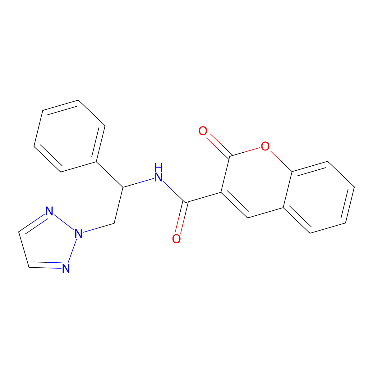 2-oxo-N-[1-phenyl-2-(2H-1,2,3-triazol-2-yl)ethyl]-2H-chromene-3-carboxamide molecular structure, CAS 2034547-88-9