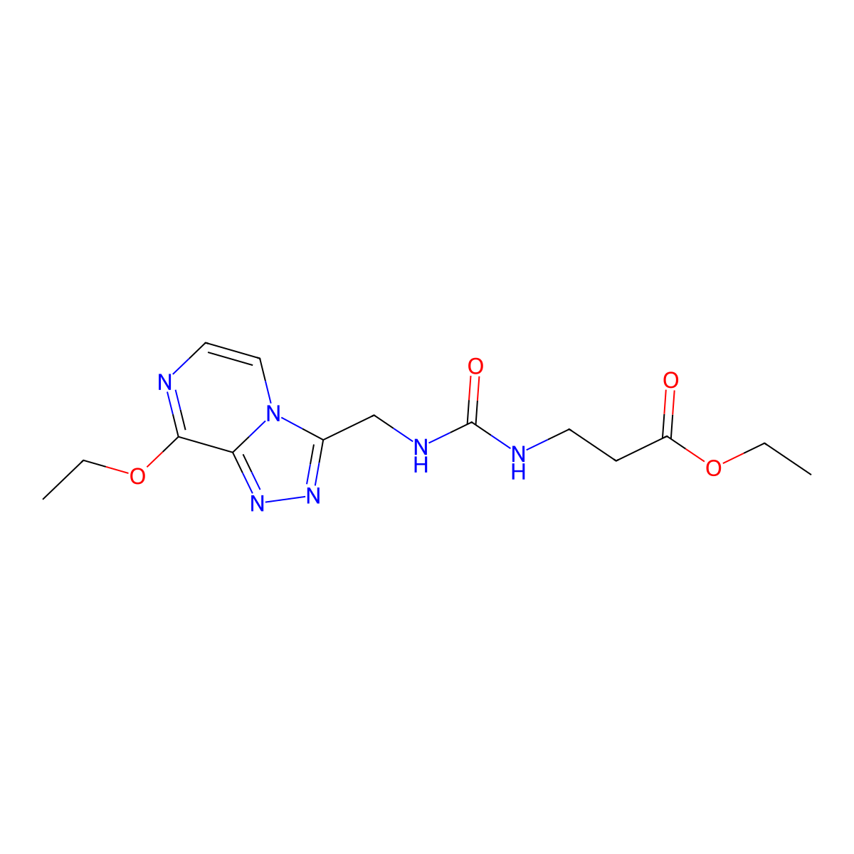 Ethyl 3-(3-((8-ethoxy-[1,2,4]triazolo[4,3-a]pyrazin-3-yl)methyl)ureido)propanoate molecular structure, CAS 2034547-89-0