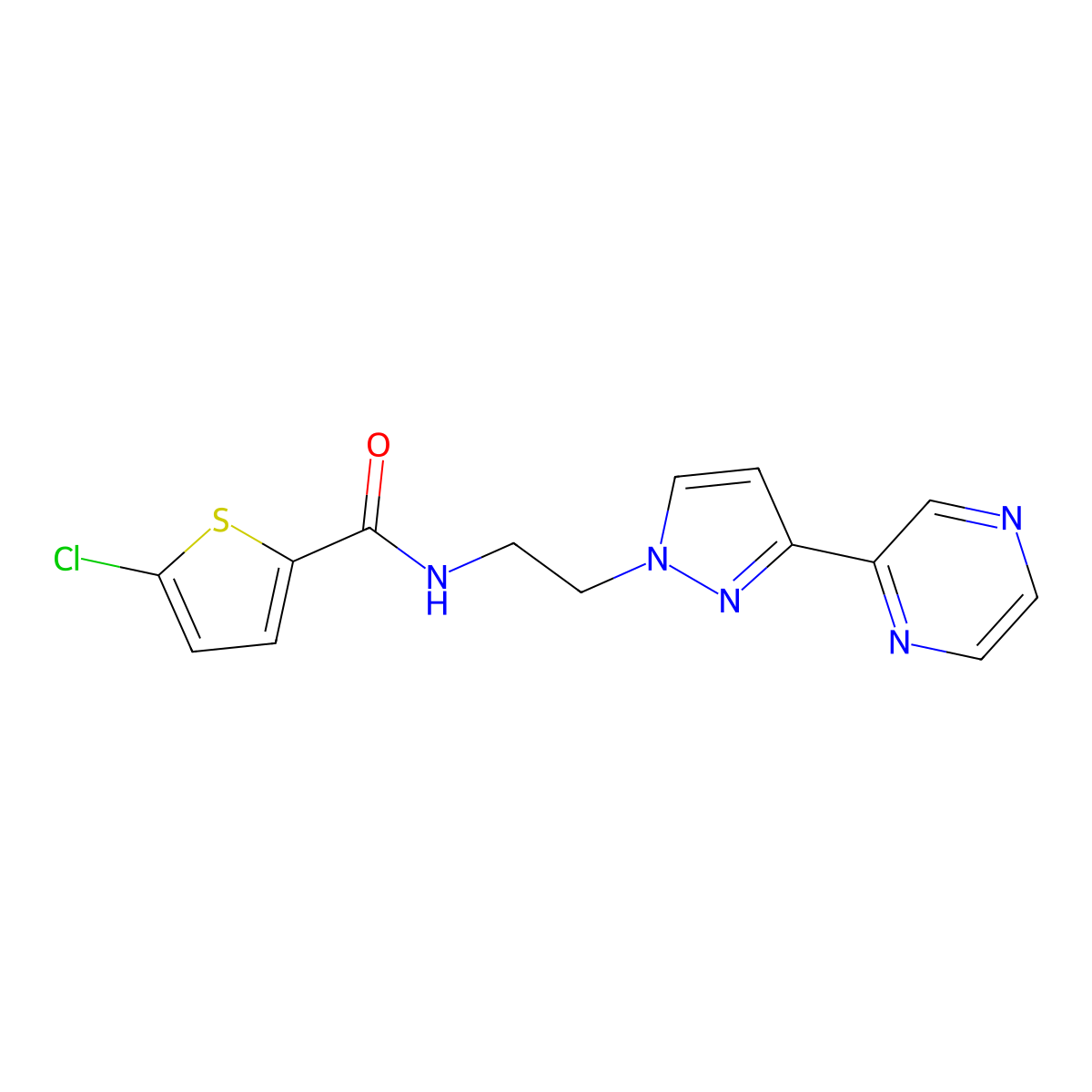 5-chloro-N-{2-[3-(pyrazin-2-yl)-1H-pyrazol-1-yl]ethyl}thiophene-2-carboxamide molecular structure, CAS 2034548-01-9