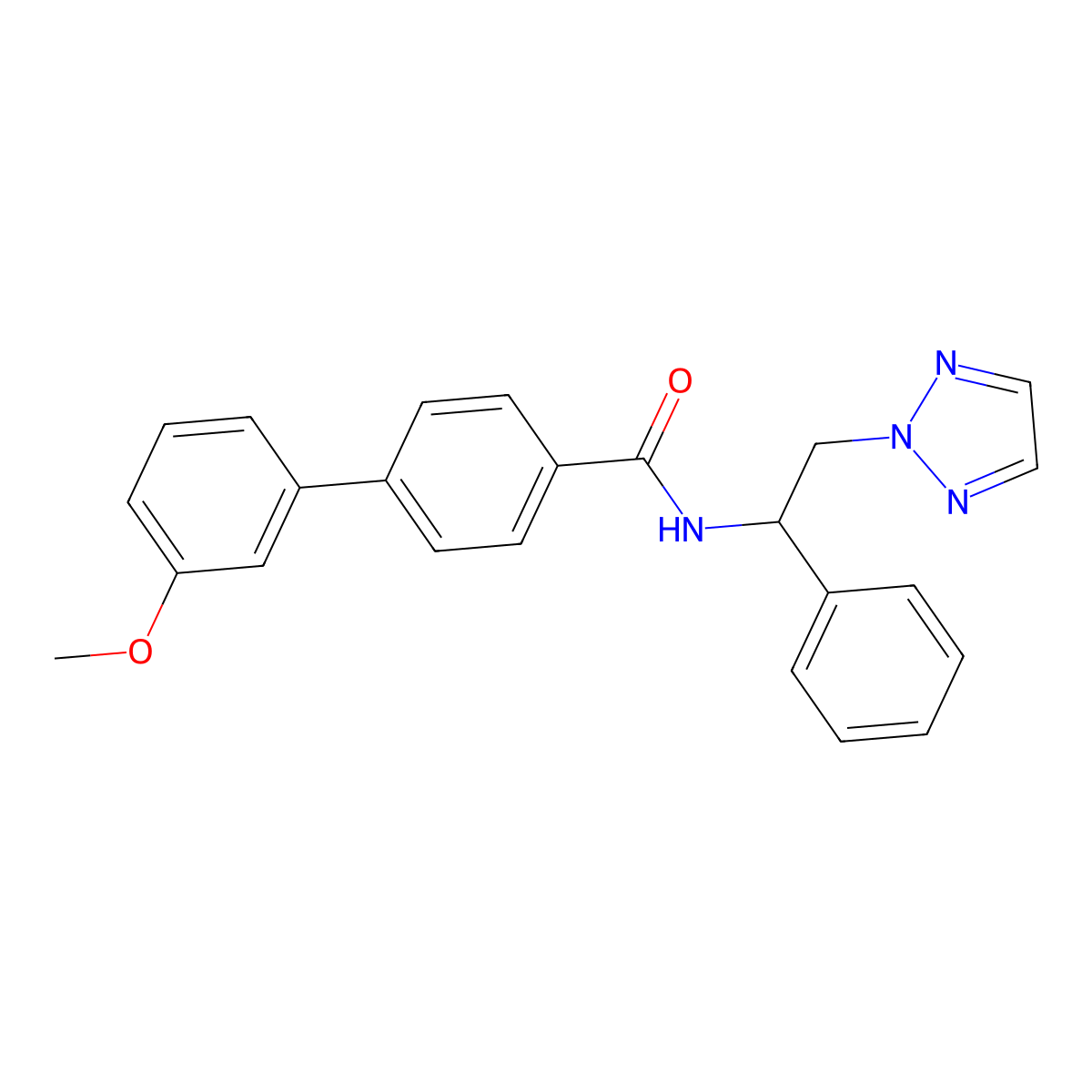 3'-methoxy-N-[1-phenyl-2-(2H-1,2,3-triazol-2-yl)ethyl]-[1,1'-biphenyl]-4-carboxamide molecular structure, CAS 2034548-04-2