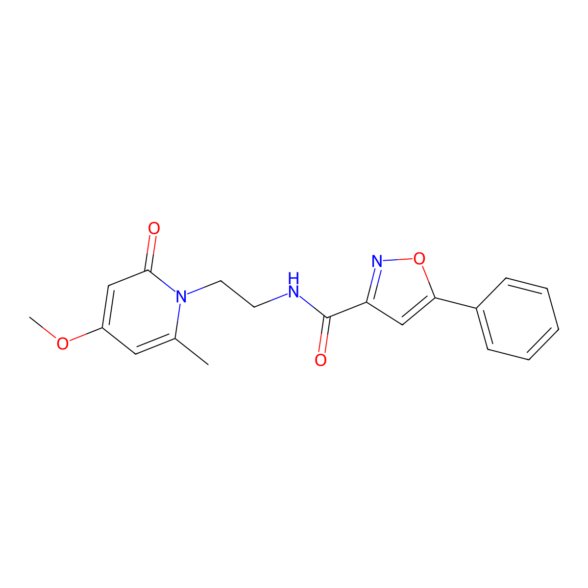 N-(2-(4-methoxy-6-methyl-2-oxopyridin-1(2H)-yl)ethyl)-5-phenylisoxazole-3-carboxamide molecular structure, CAS 2034548-05-3