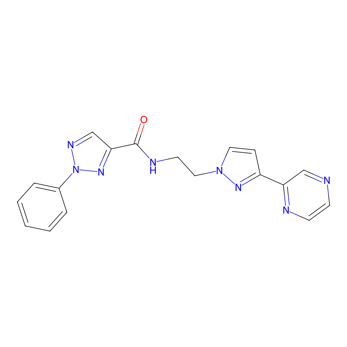 2-phenyl-N-{2-[3-(pyrazin-2-yl)-1H-pyrazol-1-yl]ethyl}-2H-1,2,3-triazole-4-carboxamide molecular structure, CAS 2034548-12-2