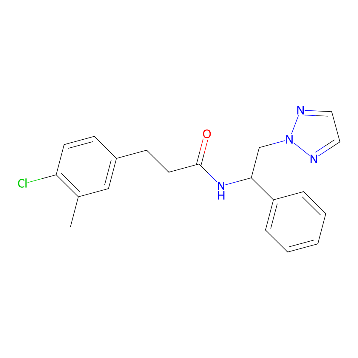 3-(4-chloro-3-methylphenyl)-N-[1-phenyl-2-(2H-1,2,3-triazol-2-yl)ethyl]propanamide molecular structure, CAS 2034548-14-4