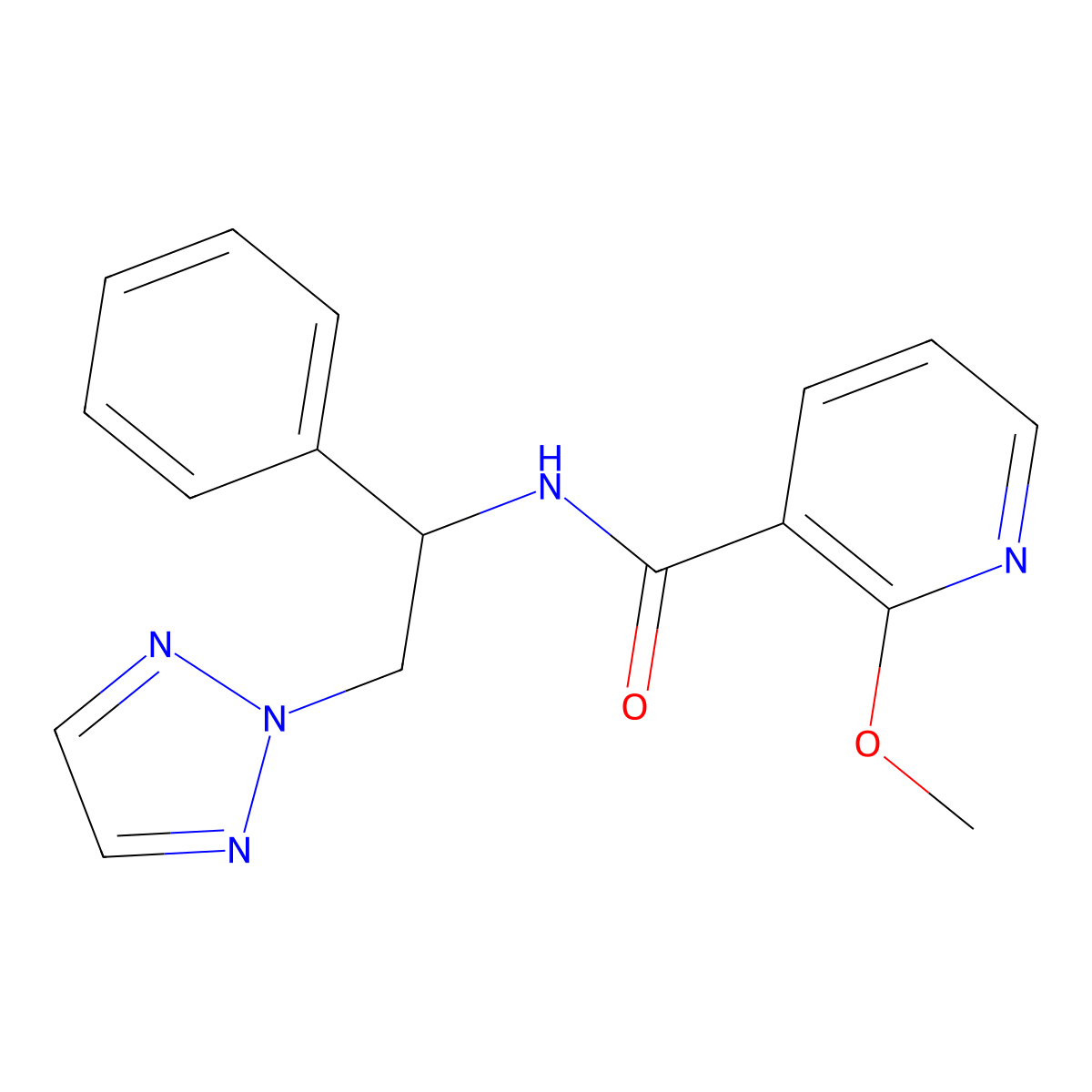 2-methoxy-N-(1-phenyl-2-(2H-1,2,3-triazol-2-yl)ethyl)nicotinamide molecular structure, CAS 2034548-24-6