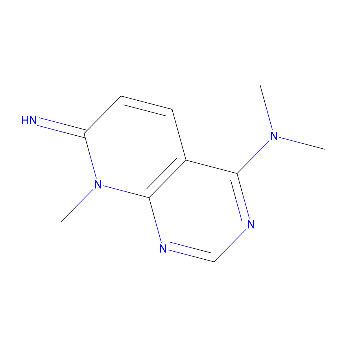 7-imino-N,N,8-trimethyl-7,8-dihydropyrido[2,3-d]pyrimidin-4-amine molecular structure, CAS 2034548-27-9