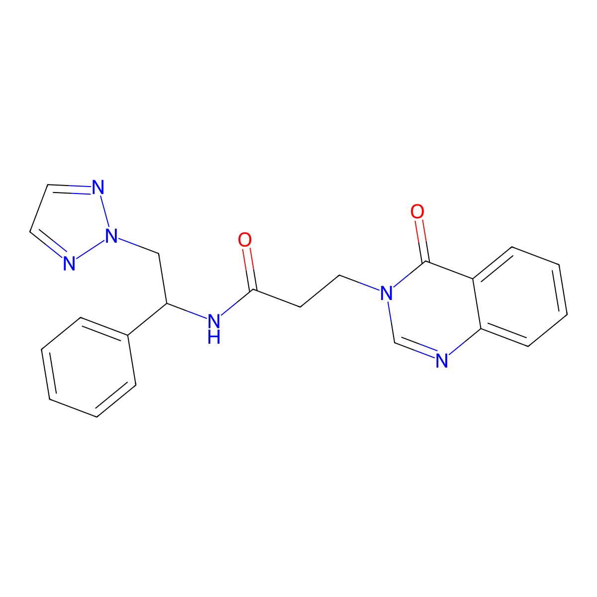 3-(4-oxoquinazolin-3(4H)-yl)-N-(1-phenyl-2-(2H-1,2,3-triazol-2-yl)ethyl)propanamide molecular structure, CAS 2034548-35-9