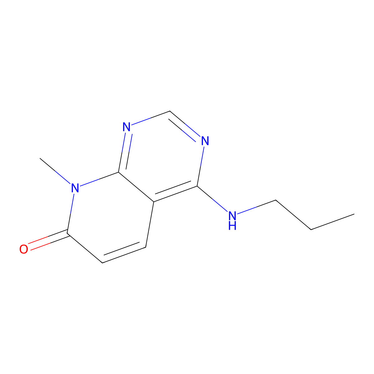 8-methyl-4-(propylamino)pyrido[2,3-d]pyrimidin-7(8H)-one molecular structure, CAS 2034548-47-3