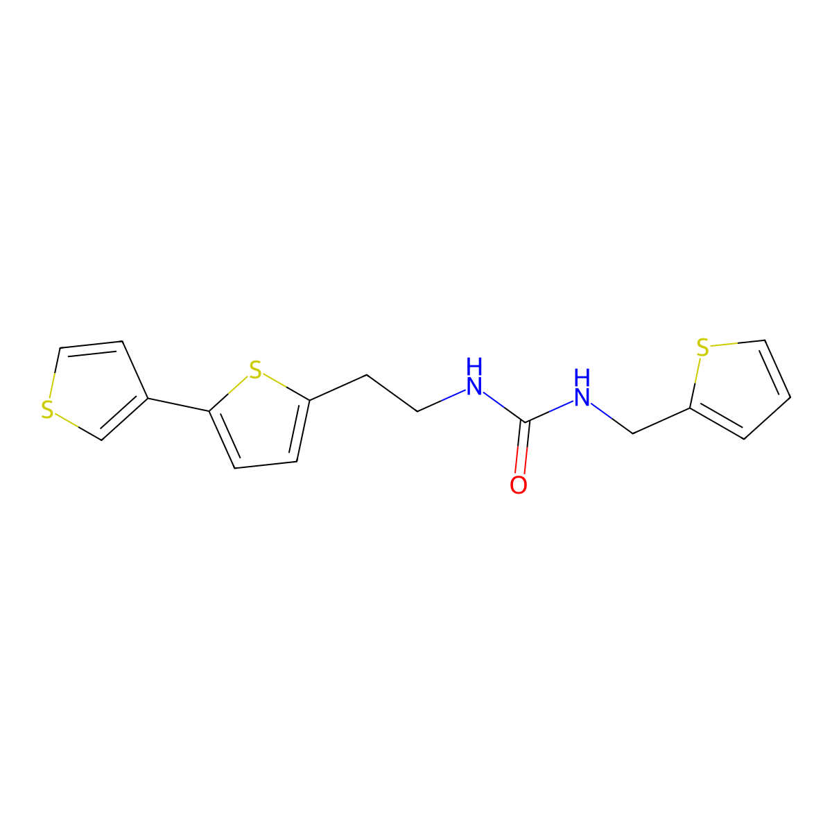 1-(2-([2,3'-Bithiophen]-5-yl)ethyl)-3-(thiophen-2-ylmethyl)urea molecular structure, CAS 2034548-51-9
