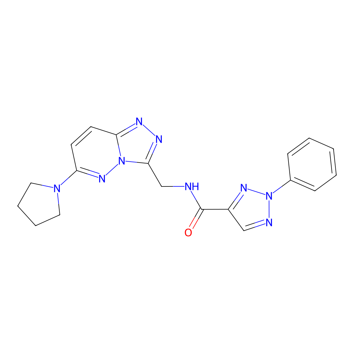 2-phenyl-N-{[6-(pyrrolidin-1-yl)-[1,2,4]triazolo[4,3-b]pyridazin-3-yl]methyl}-2H-1,2,3-triazole-4-carboxamide molecular structure, CAS 2034548-56-4