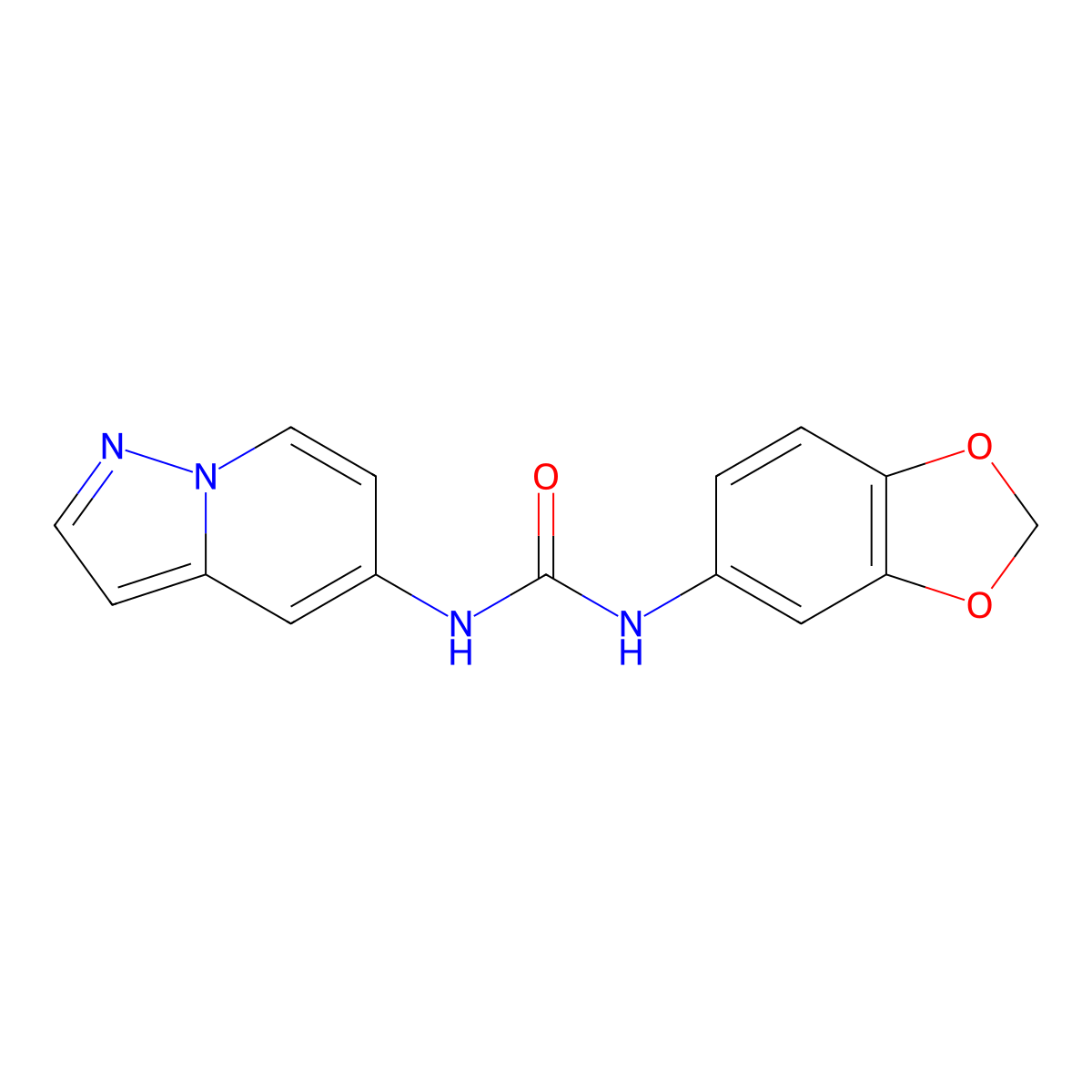 1-(Benzo[d][1,3]dioxol-5-yl)-3-(pyrazolo[1,5-a]pyridin-5-yl)urea molecular structure, CAS 2034548-60-0