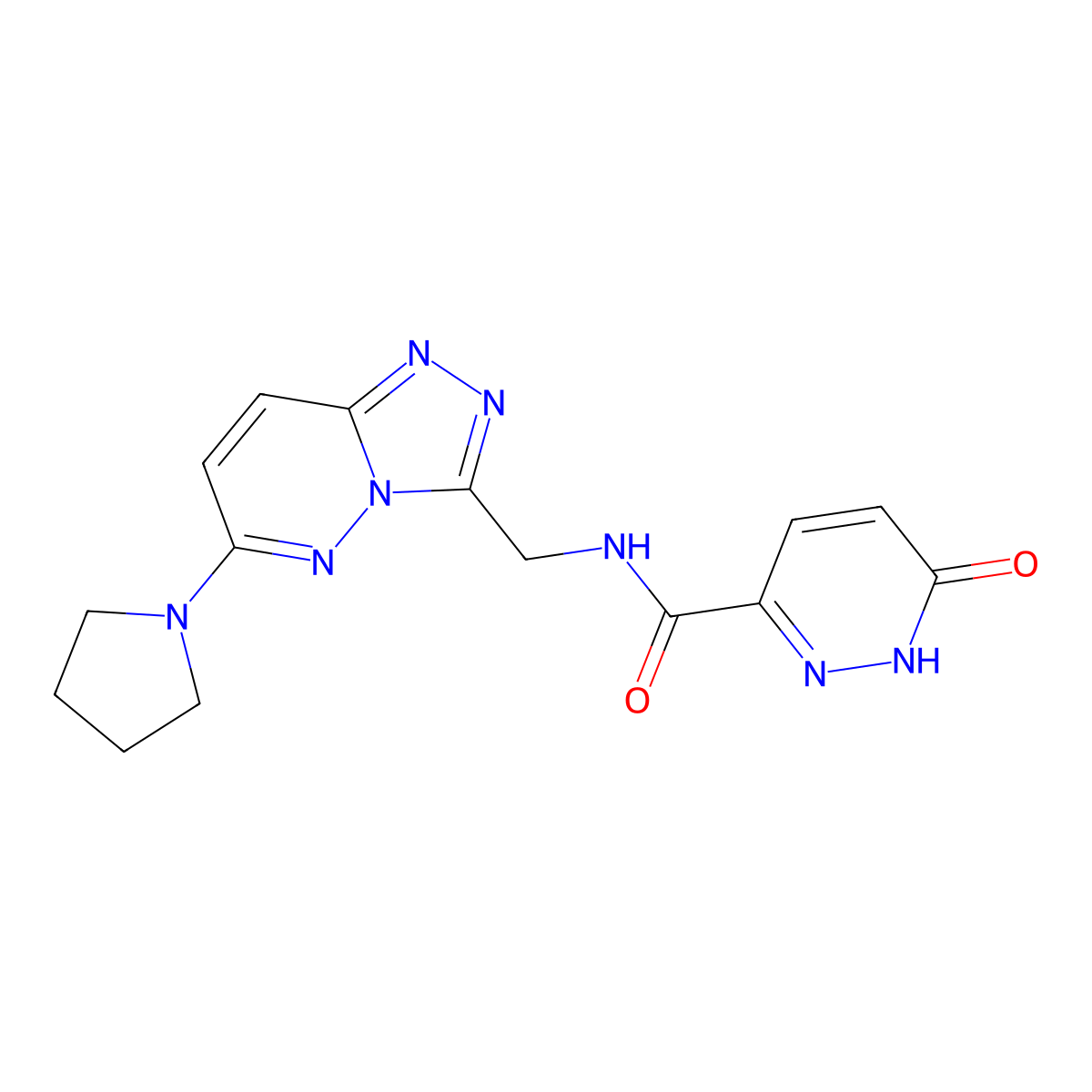 6-oxo-N-((6-(pyrrolidin-1-yl)-[1,2,4]triazolo[4,3-b]pyridazin-3-yl)methyl)-1,6-dihydropyridazine-3-carboxamide molecular structure, CAS 2034548-68-8
