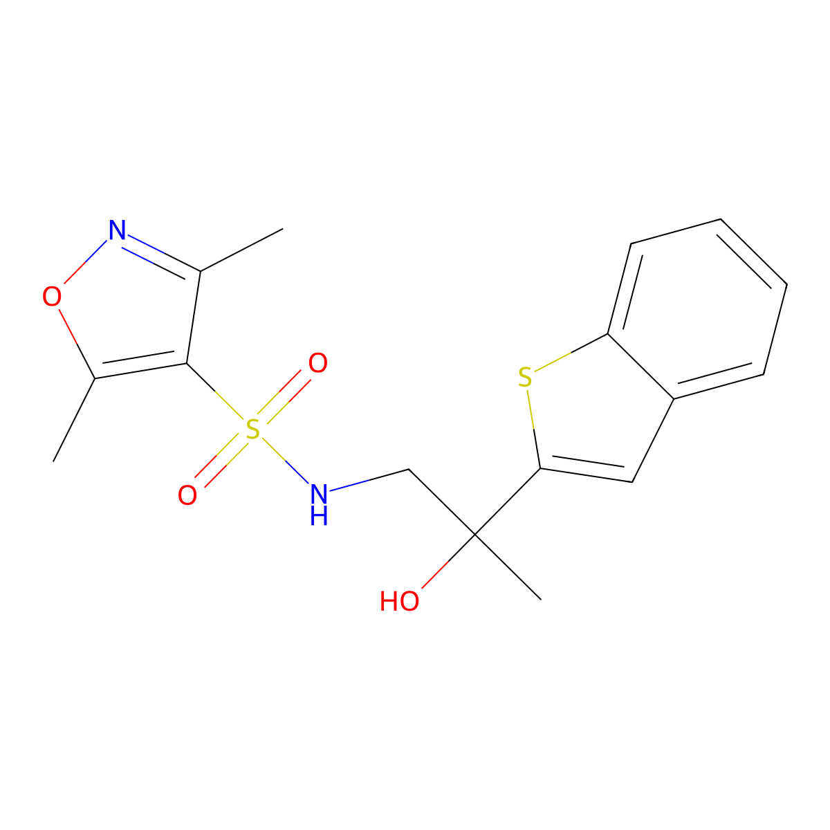 N-(2-(benzo[b]thiophen-2-yl)-2-hydroxypropyl)-3,5-dimethylisoxazole-4-sulfonamide molecular structure, CAS 2034548-72-4