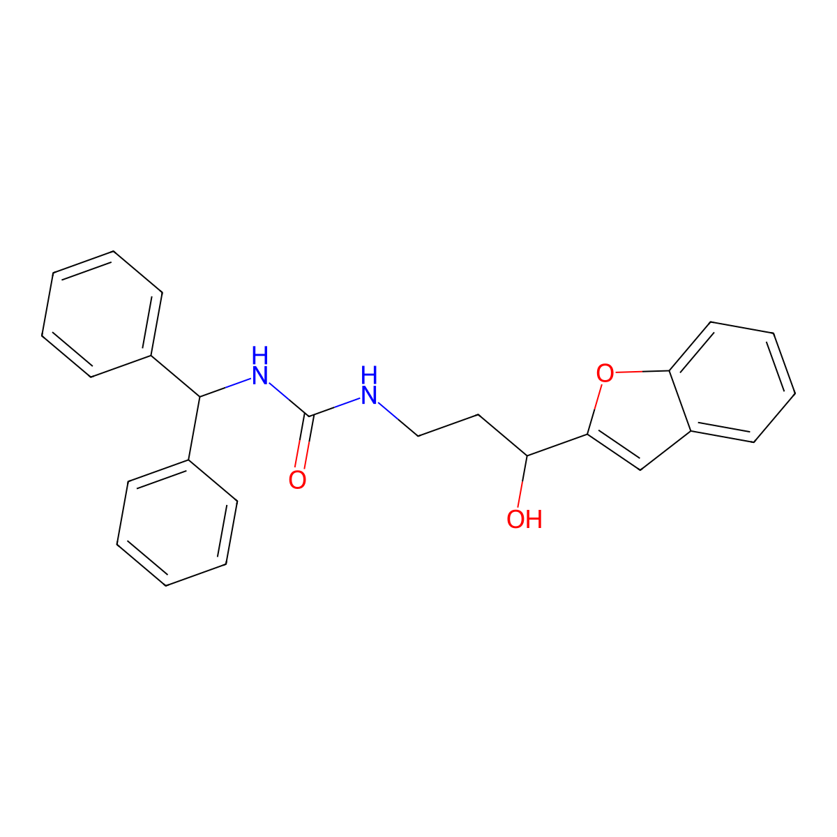 1-Benzhydryl-3-(3-(benzofuran-2-yl)-3-hydroxypropyl)urea molecular structure, CAS 2034548-77-9