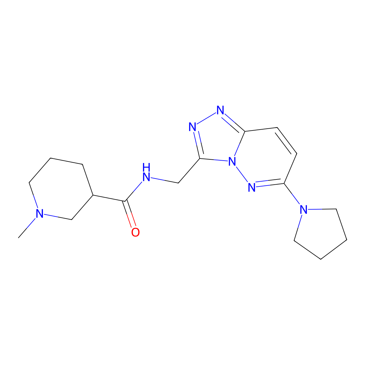 1-methyl-N-{[6-(pyrrolidin-1-yl)-[1,2,4]triazolo[4,3-b]pyridazin-3-yl]methyl}piperidine-3-carboxamide molecular structure, CAS 2034548-79-1